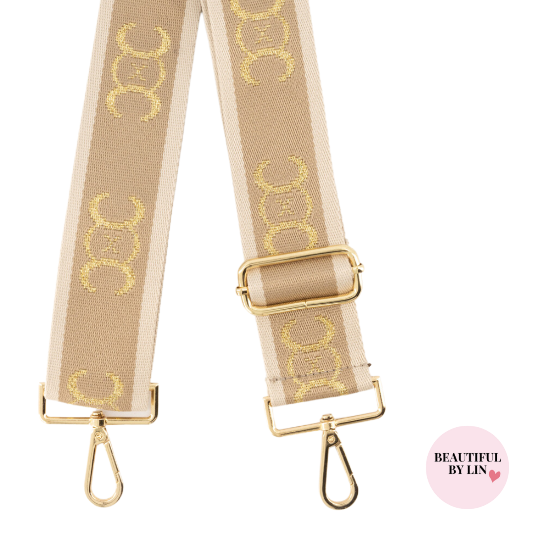 Bag strap beige goud