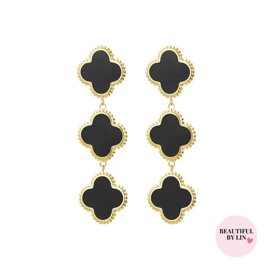 Lucky clover statement oorbellen