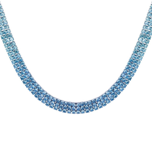 Blauwe glitter ketting