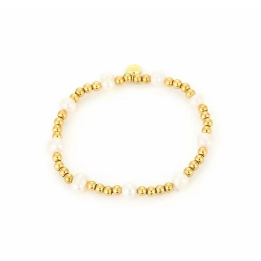 Gouden armband met pareltjes