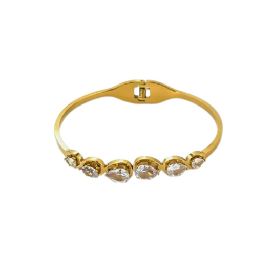 Gouden armband met zirkonia steentjes