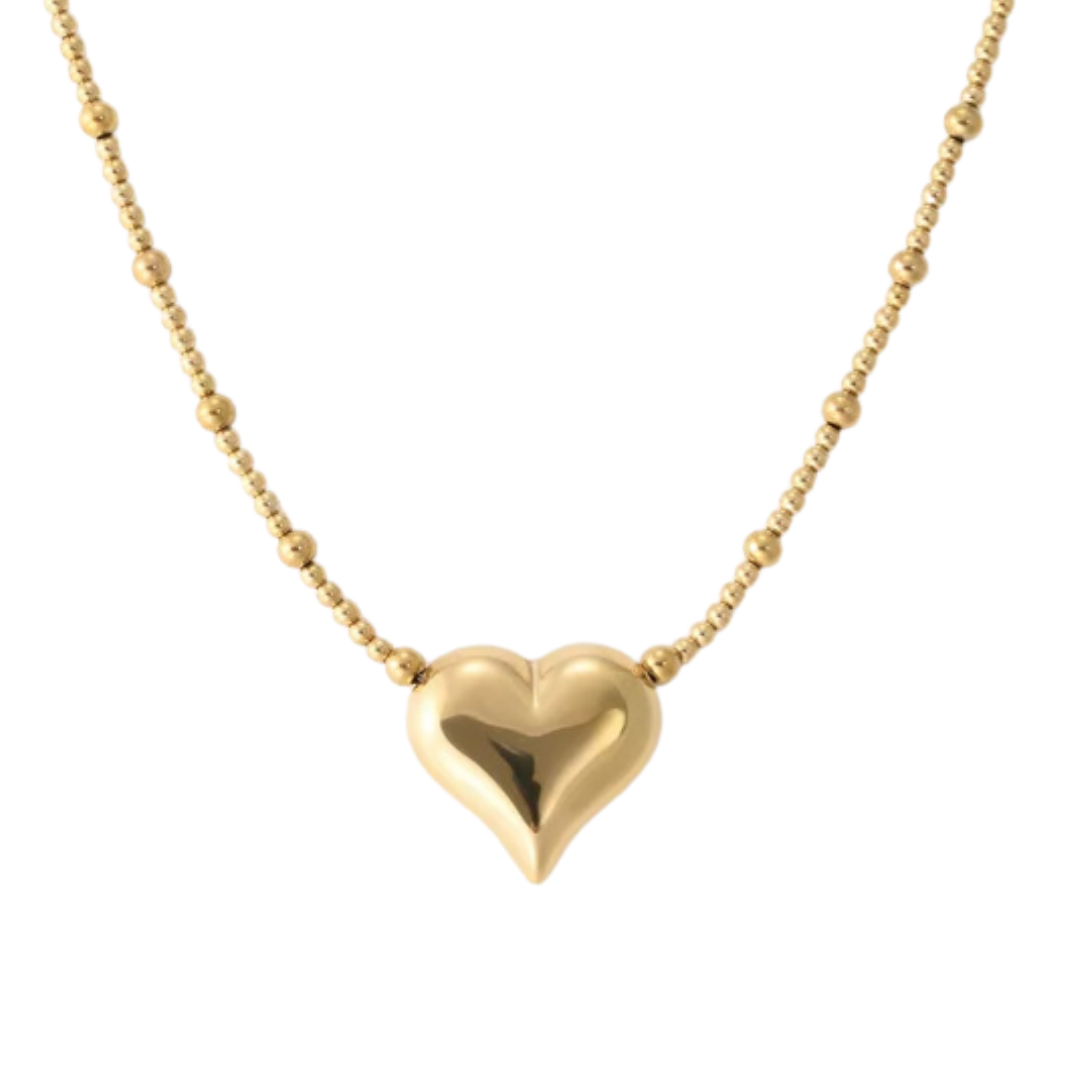 Goudkleurige ketting met hart