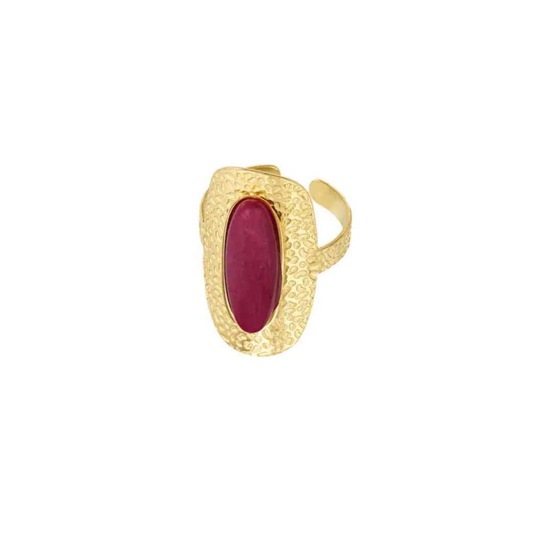 Ovale ring bordeaux