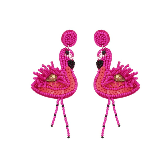 Flamingo statement oorbellen