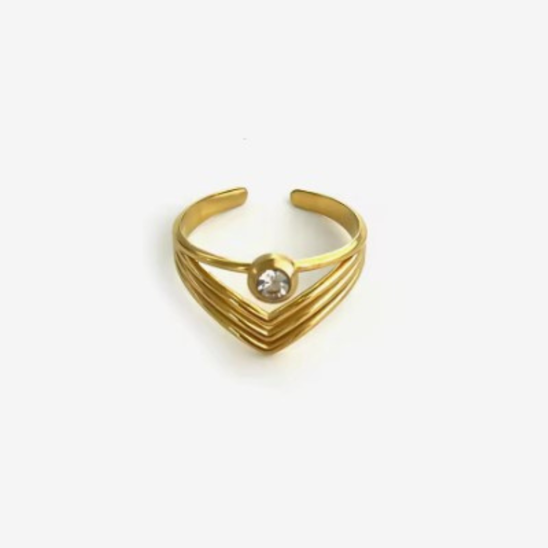 Gouden ring strass